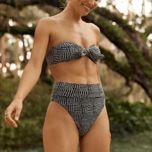 Aerie Polka Dot High Cut Cheeky Suit